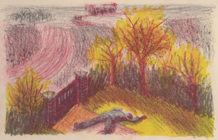 Framed Print : Scene from The Invisible Man : body in a garden, 1953. Creator: Shirley Markham Framed Print : Scene from The Invisible Man : body in a garden, 1953. Creator: Shirley Markham