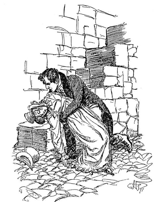 Framed Print : Scene from Jane Austens Persuasion, 1897. Artist: Hugh Thomson Framed Print : Scene from Jane Austens Persuasion, 1897. Artist: Hugh Thomson