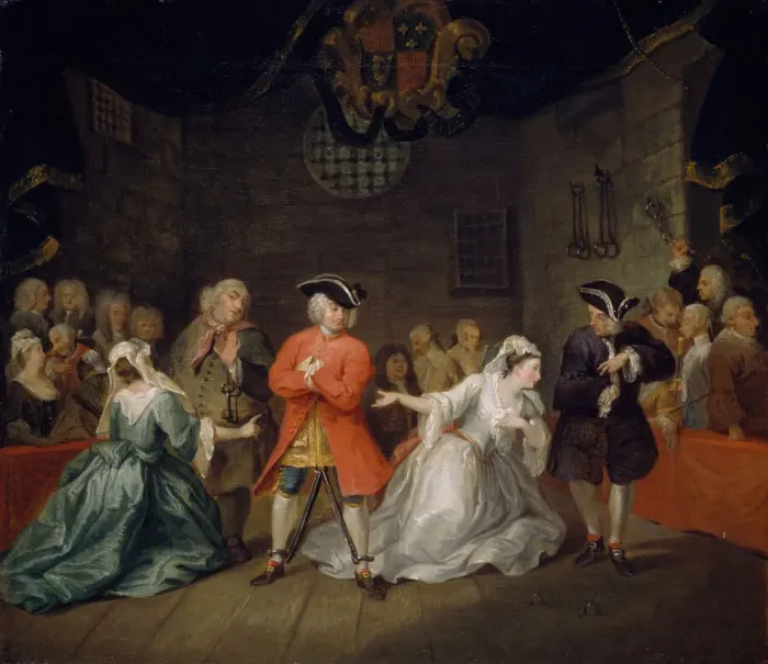 Framed Print : Scene from John Gays The Beggars Opera, 1728. Creator: William Hogarth Framed Print : Scene from John Gays The Beggars Opera, 1728. Creator: William Hogarth