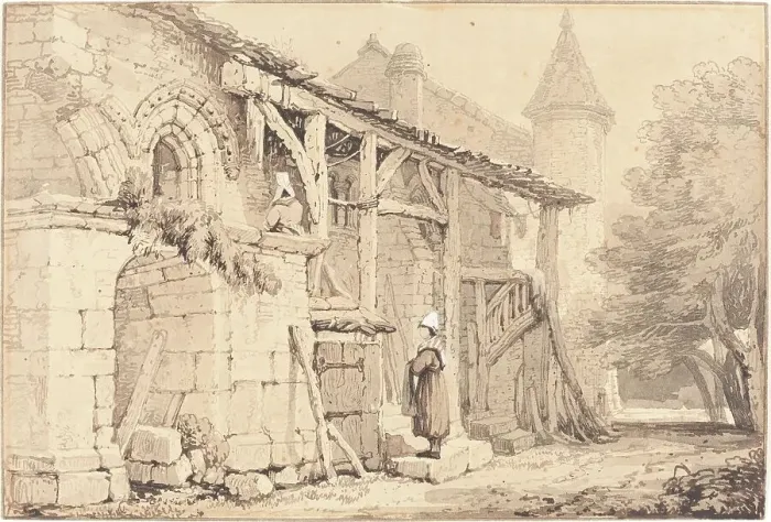 Framed Print : Scene at Jumièges, 1820 / 1830. Creator: Samuel Prout Framed Print : Scene at Jumièges, 1820 / 1830. Creator: Samuel Prout