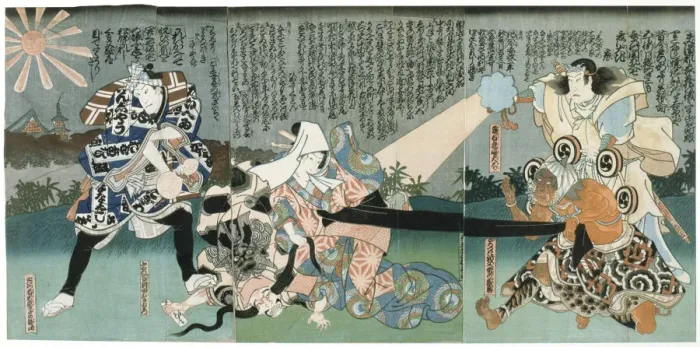 Framed Print : Scene at Kabuki Theatre, 19th century Framed Print : Scene at Kabuki Theatre, 19th century