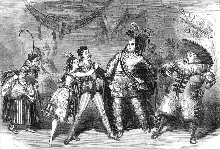 Framed Print : Scene from La Belle Sauvage, at the St. James's Theatre, 1870. Creator: Unknown Framed Print : Scene from La Belle Sauvage, at the St. James's Theatre, 1870. Creator: Unknown