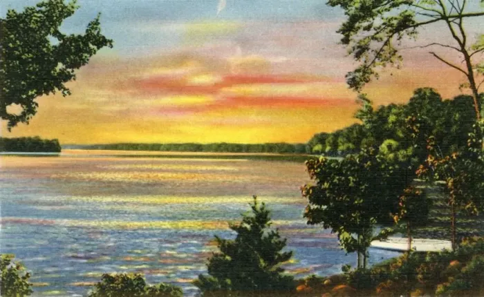 Framed Print : Scene on Lake Catawba, near Charlotte, N. C. 1942. Creator: Unknown Framed Print : Scene on Lake Catawba, near Charlotte, N. C. 1942. Creator: Unknown