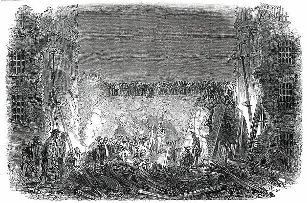 Scene of the Late Boiler Explosion, Lily-Lane Mill, Halifax, 1850. Creator: Smyth