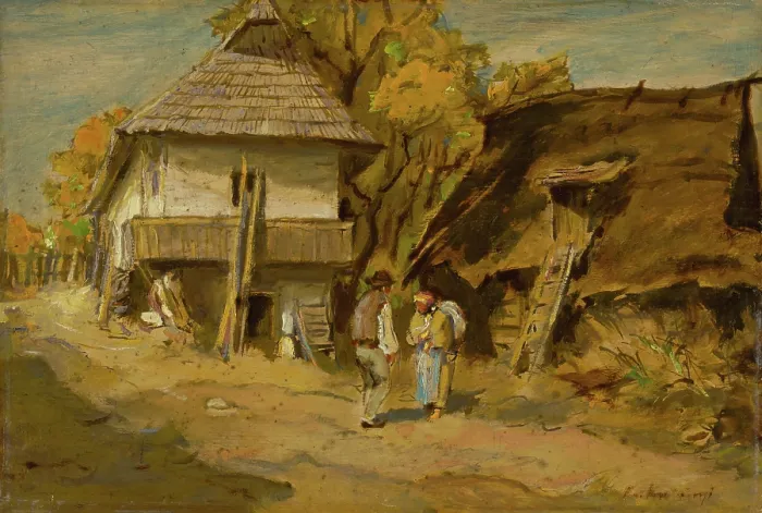 Framed Print : Scene in Lestiny, c1900. Creator: Alexander Kubinyi Framed Print : Scene in Lestiny, c1900. Creator: Alexander Kubinyi