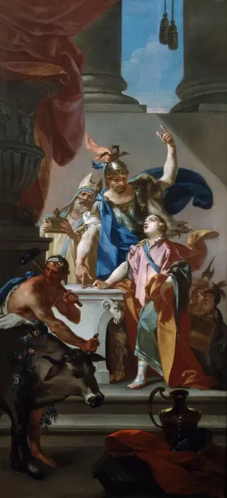 Framed Print : Scene from the life of Hannibal, 18th century. Artist: Claudio Francesco Beaumont Framed Print : Scene from the life of Hannibal, 18th century. Artist: Claudio Francesco Beaumont
