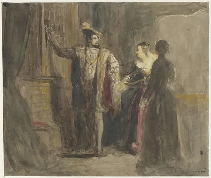 Framed Print : Scene from the life of King Francis I of France, 1822-1880. Creators: King Francis I of France, Reinier Craeyvanger Framed Print : Scene from the life of King Francis I of France, 1822-1880. Creators: King Francis I of France, Reinier Craeyvanger