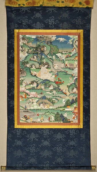 A scene from the life of Milarepa (Thangka), Late 18th cent.. Artist: Tibetan culture