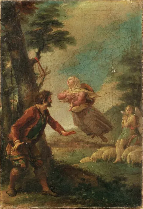 Framed Print : Scene from the Life of Saint Germaine Cousin. Creator: Cades, Giuseppe (1750-1799) Framed Print : Scene from the Life of Saint Germaine Cousin. Creator: Cades, Giuseppe (1750-1799)