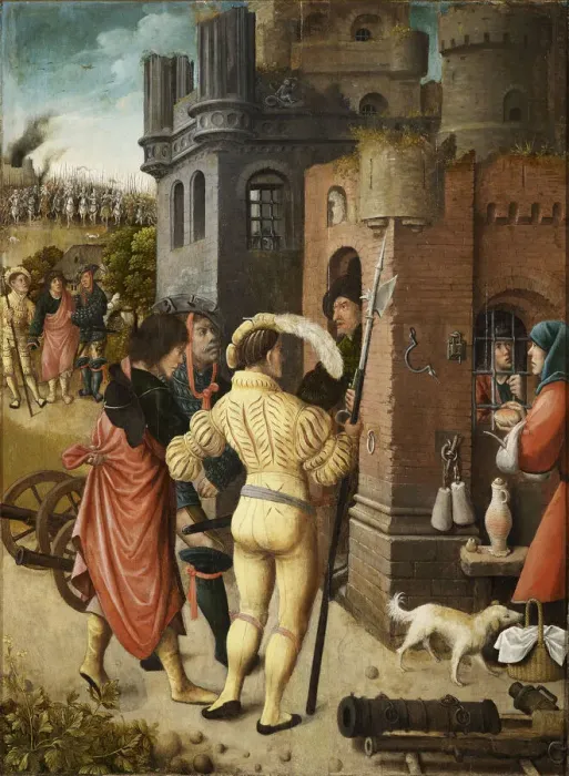 Framed Print : Scene from the life of Saint Roch, 1517. Creator: Orley, Everaert (Everard), van (c Framed Print : Scene from the life of Saint Roch, 1517. Creator: Orley, Everaert (Everard), van (c