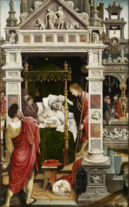 Framed Print : Scene from the life of Saint Roch, 1517. Creator: Orley, Everaert (Everard), van (c