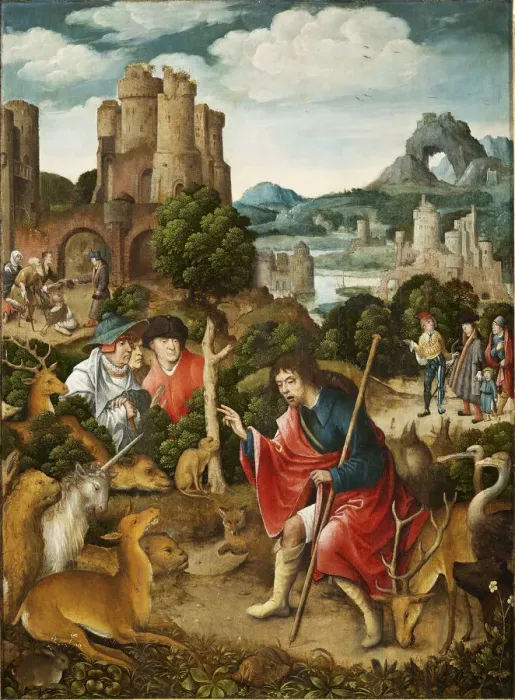 Framed Print : Scene from the life of Saint Roch, 1517. Creator: Orley, Everaert (Everard), van (c Framed Print : Scene from the life of Saint Roch, 1517. Creator: Orley, Everaert (Everard), van (c