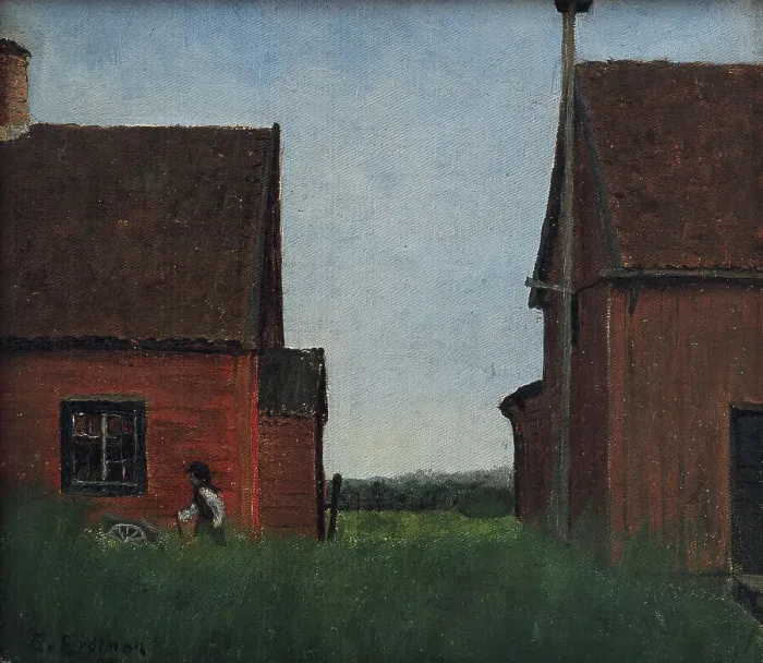 Framed Print : Scene from Lommaryd, Småland, 1882. Creator: Elias Erdtman Framed Print : Scene from Lommaryd, Småland, 1882. Creator: Elias Erdtman