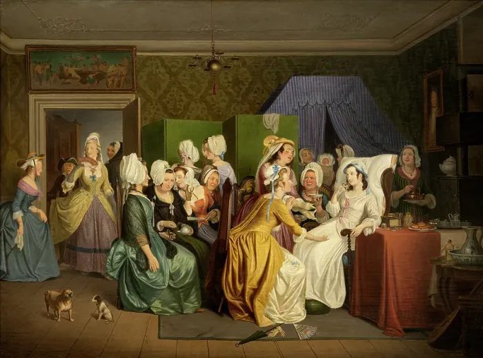 Framed Print : Scene from Ludvig Holberg's Maternity Room, c1830-1870. Creator: Wilhelm Marstrand Framed Print : Scene from Ludvig Holberg's Maternity Room, c1830-1870. Creator: Wilhelm Marstrand