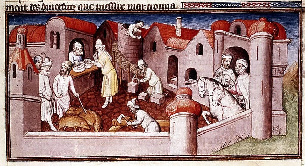 Scene from Marco Polos Book of Marvels... early 15th century. Artist: Master of Boucicaut