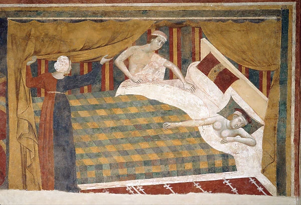 Scene of married life, ca 1306. Artist: Memmo di Filippuccio (active 1303-1345)
