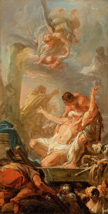 Framed Print : Scene from the Martyrdom of St. Andrew, 1758. Creator: Jean-Baptiste Deshays Framed Print : Scene from the Martyrdom of St. Andrew, 1758. Creator: Jean-Baptiste Deshays