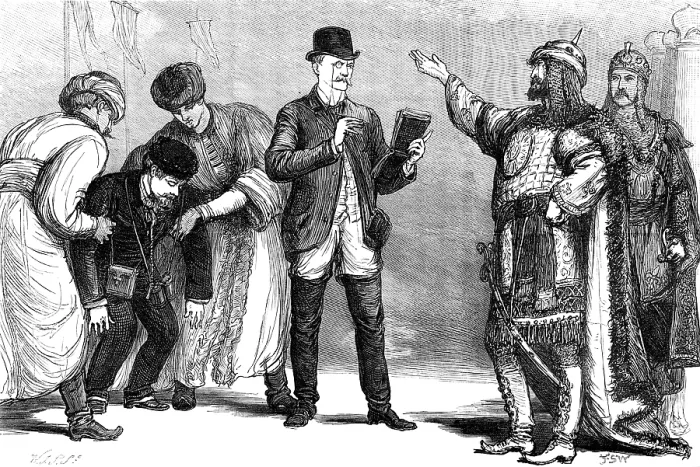Framed Print : Scene from 'Michael Strogoff, ' at the Adelphi, 1881. Creator: William James Palmer Framed Print : Scene from 'Michael Strogoff, ' at the Adelphi, 1881. Creator: William James Palmer