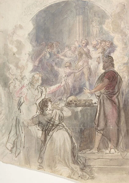 Scene from 'My Aunt Margarets Mirror'(Keepsake Story by Sir Walter Scott), ca