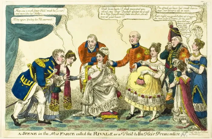 Framed Print : A Scene in the New Farce Called The Rivals, 1819. Creator: Charles Williams Framed Print : A Scene in the New Farce Called The Rivals, 1819. Creator: Charles Williams