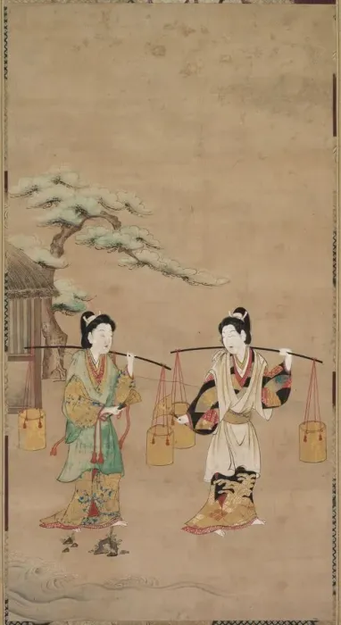 Framed Print : Scene from a Noh Play, early 18th century. Creator: Unknown Framed Print : Scene from a Noh Play, early 18th century. Creator: Unknown