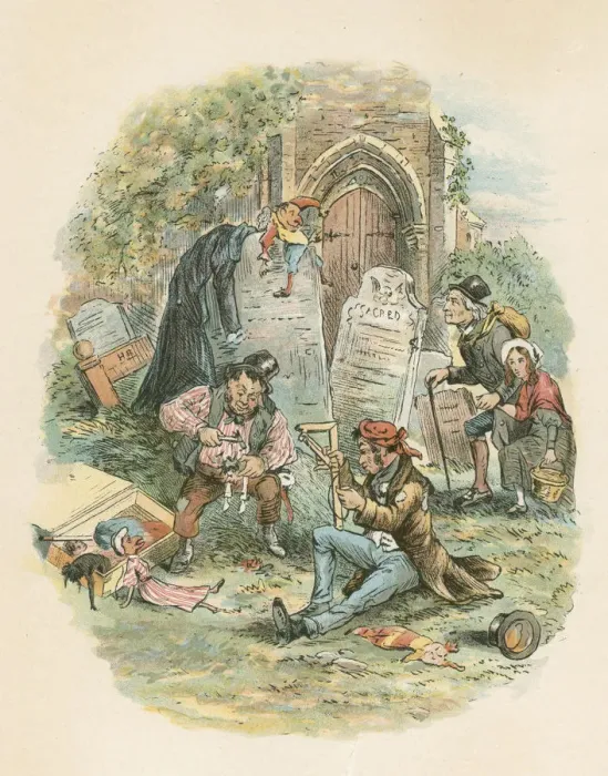 Framed Print : Scene from The Old Curiosity Shop by Charles Dickens, 1841. Artist: Hablot Knight Browne Framed Print : Scene from The Old Curiosity Shop by Charles Dickens, 1841. Artist: Hablot Knight Browne