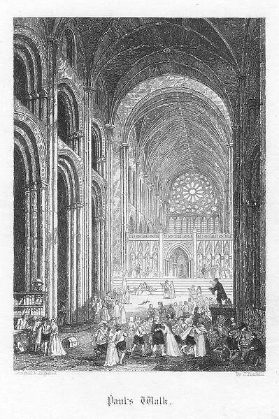 Scene from Old St Pauls by William Harrison Ainsworth, 1855. Artist: John Franklin