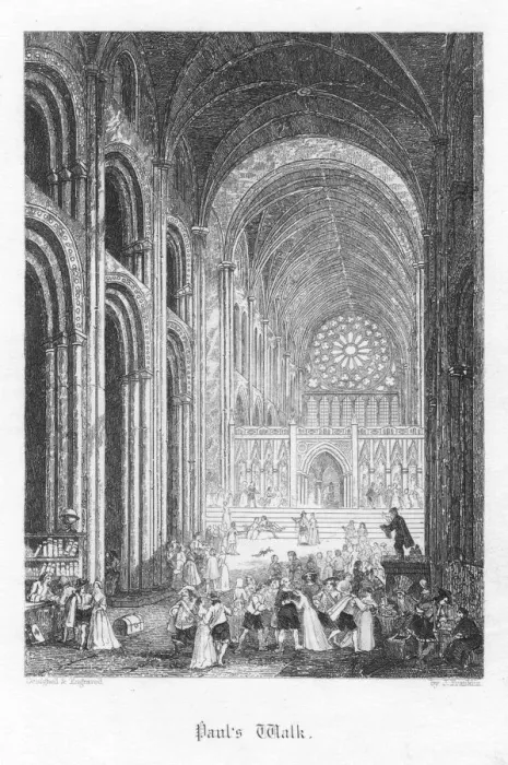 Framed Print : Scene from Old St Pauls by William Harrison Ainsworth, 1855. Artist: John Franklin Framed Print : Scene from Old St Pauls by William Harrison Ainsworth, 1855. Artist: John Franklin