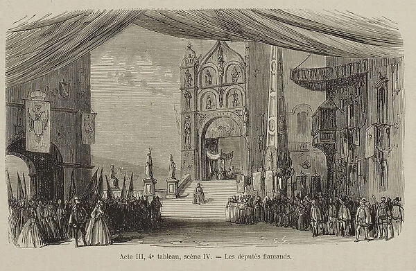Scene from the Opera Don Carlos by Giuseppe Verdi. Paris, Theatre de l Opera-Le Peletier, 11. 03. 1867