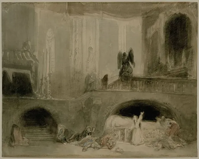 Framed Print : Scene from the Opera Guido et Ginevra, 1839. Creator: Johannes Bosboom Framed Print : Scene from the Opera Guido et Ginevra, 1839. Creator: Johannes Bosboom