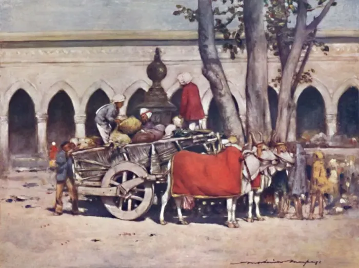 Framed Print : Scene outside the Railway Station during the Delhi Durbar, 1903. Artist: Mortimer L Menpes Framed Print : Scene outside the Railway Station during the Delhi Durbar, 1903. Artist: Mortimer L Menpes