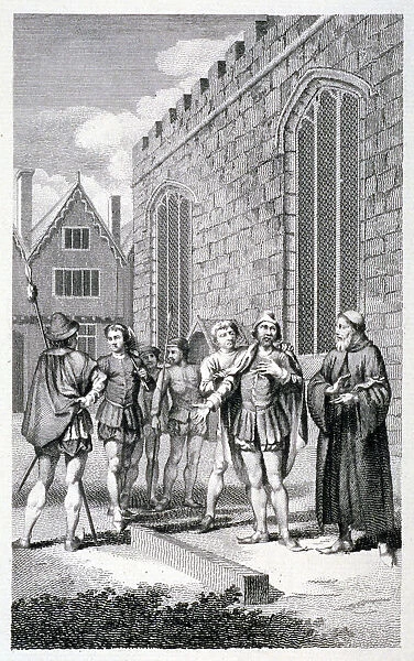 Scene outside the Tower of London, depicting the beheading of Lord Hastings, 1483 (c1850)