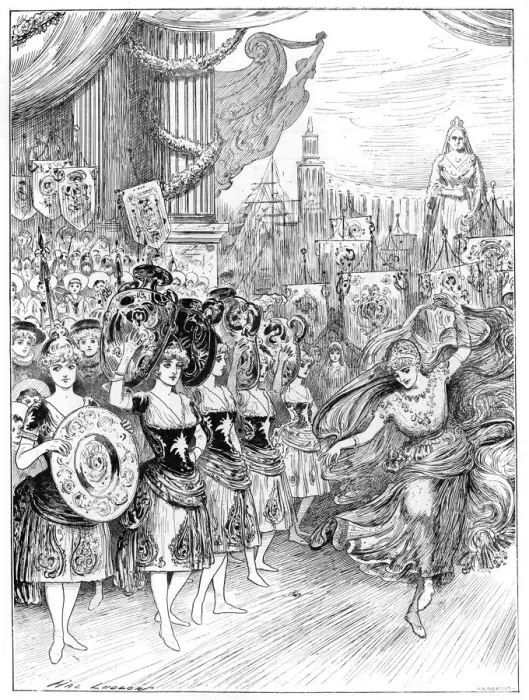Framed Print : Scene from the pantomime The Forty Thieves at Dury Lane Theatre, London, 1887 Framed Print : Scene from the pantomime The Forty Thieves at Dury Lane Theatre, London, 1887