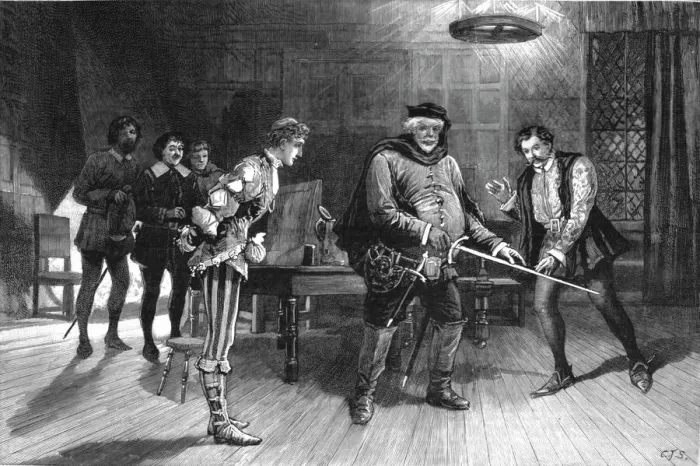 Framed Print : Scene from the performance of Henry IV. Part I. by the Irving Dramatic Club at the Lyceum Theat Creator: Unknown Framed Print : Scene from the performance of Henry IV. Part I. by the Irving Dramatic Club at the Lyceum Theat Creator: Unknown