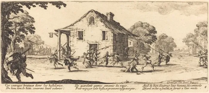 Framed Print : Scene of Pillage, 1633. Creator: Jacques Callot Framed Print : Scene of Pillage, 1633. Creator: Jacques Callot