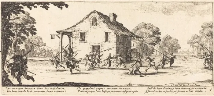 Framed Print : Scene of Pillage, c. 1633. Creator: Jacques Callot Framed Print : Scene of Pillage, c. 1633. Creator: Jacques Callot