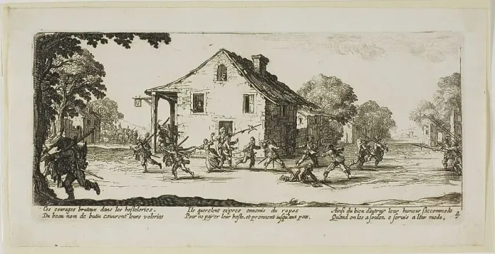Framed Print : Scene of Pillage, plate four from The Large Miseries of War, n.d. Creator: Gerard van Schagen Framed Print : Scene of Pillage, plate four from The Large Miseries of War, n.d. Creator: Gerard van Schagen