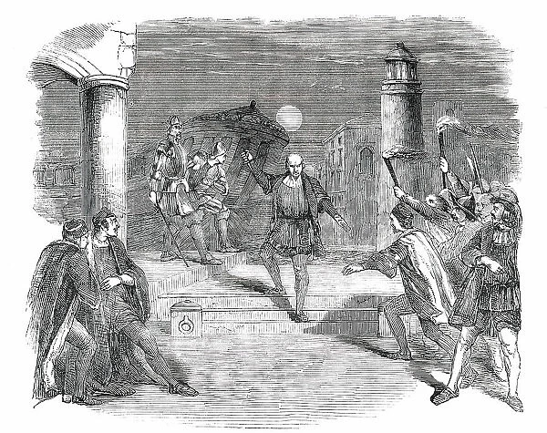 Scene from the Play of 'Fiesco', at Drury-Lane Theatre, 1850. Creator: Unknown. Scene from the Play of 'Fiesco', at Drury-Lane Theatre, 1850. Creator: Unknown