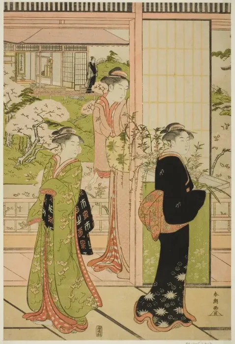 Framed Print : Scene from the Play Imoseyama, late 1780s. Creator: Katsukawa Shuncho Framed Print : Scene from the Play Imoseyama, late 1780s. Creator: Katsukawa Shuncho