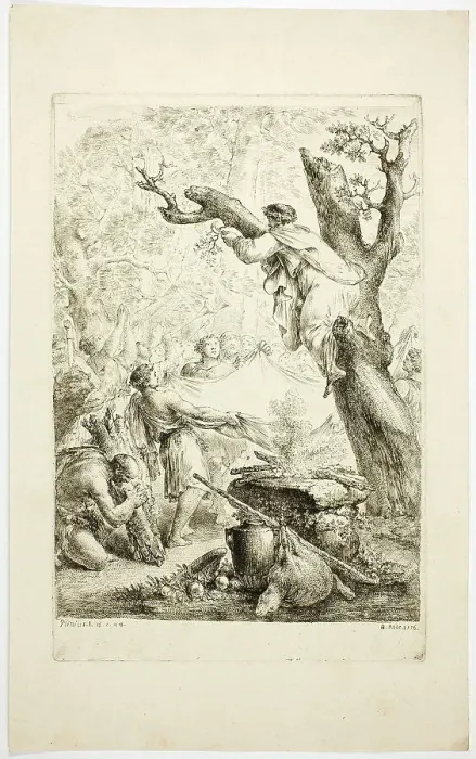 Framed Print : Scene from Pliny, 1776. Creator: Christian Bernhard Rode Framed Print : Scene from Pliny, 1776. Creator: Christian Bernhard Rode