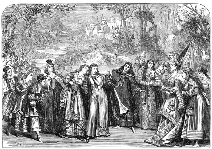 Framed Print : Scene from The Princess, at the Olympic Theatre, 1870. Creator: Unknown Framed Print : Scene from The Princess, at the Olympic Theatre, 1870. Creator: Unknown