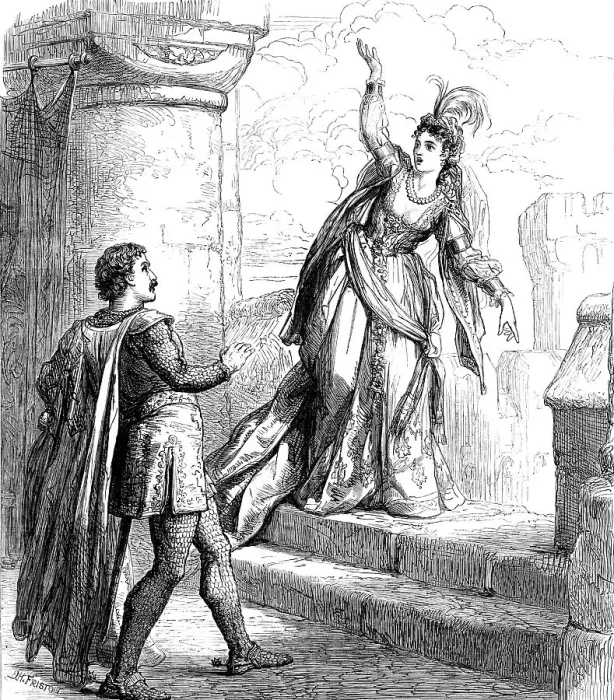 Framed Print : Scene from Rebecca, at Drury-Lane Theatre, 1871. Creator: Unknown Framed Print : Scene from Rebecca, at Drury-Lane Theatre, 1871. Creator: Unknown