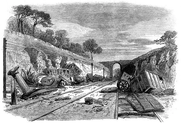 Scene of the recent railway accident at Winchburgh, on the Edinburgh and Glasgow Railway, 1862. Creator: Unknown
