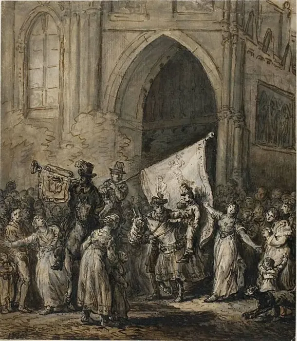 Framed Print : Scene of the Revolution, 1826. Creator: Jean Pierre Norblin Framed Print : Scene of the Revolution, 1826. Creator: Jean Pierre Norblin