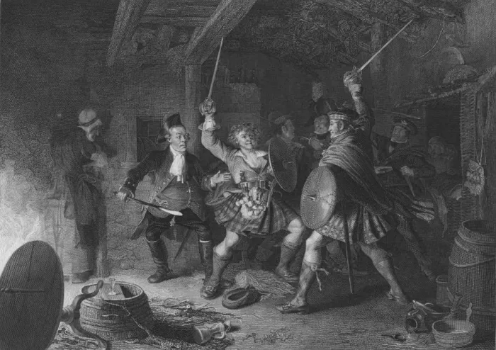 Framed Print : Scene from Rob Roy, early 19th century. Creator: Cosmo Armstrong Framed Print : Scene from Rob Roy, early 19th century. Creator: Cosmo Armstrong