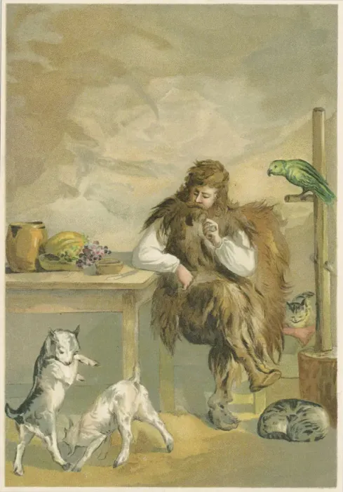 Framed Print : Scene from Robinson Crusoe by Daniel Defoe, 1892. Artist: John Dawson Watson Framed Print : Scene from Robinson Crusoe by Daniel Defoe, 1892. Artist: John Dawson Watson