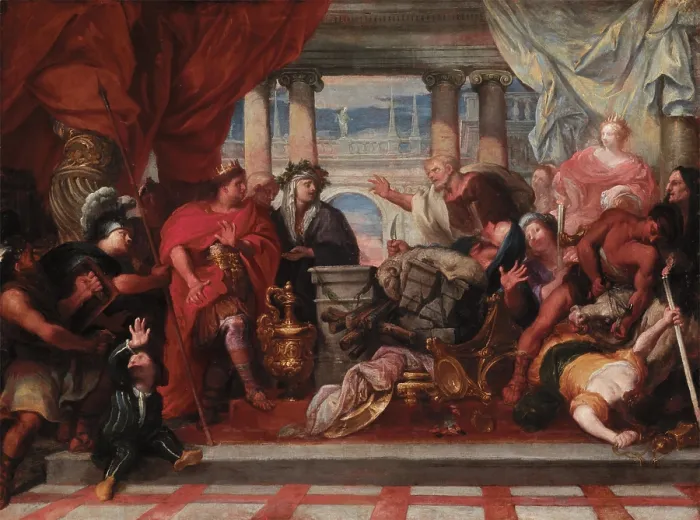 Framed Print : Scene of Sacrifice, 1660s. Creator: Circle of Sebastiano Mazzoni Framed Print : Scene of Sacrifice, 1660s. Creator: Circle of Sebastiano Mazzoni