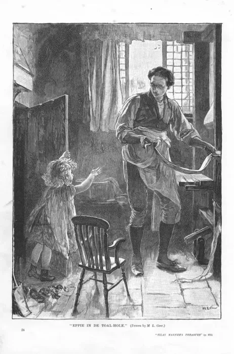Framed Print : Scene from Silas Marner by George Eliot, 1882. Artist: Mary L Gow Framed Print : Scene from Silas Marner by George Eliot, 1882. Artist: Mary L Gow