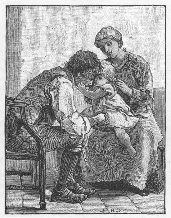 Framed Print : Scene from Silas Marner by George Eliot, 1882. Artist: Mary L Gow Framed Print : Scene from Silas Marner by George Eliot, 1882. Artist: Mary L Gow