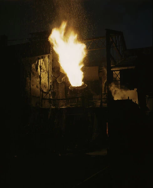 A scene in a steel mill, Republic Steel Mill, Youngstown, Ohio, 1941. Creator: Alfred T Palmer